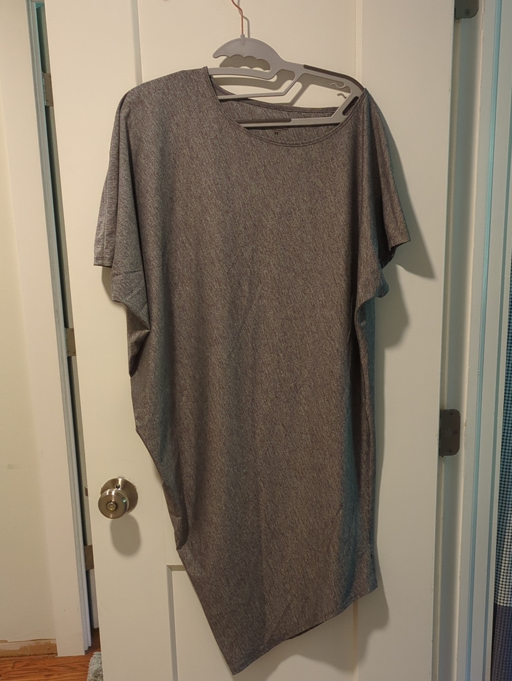Athleta Gray Asymmetrical Short-Sleeve Dress